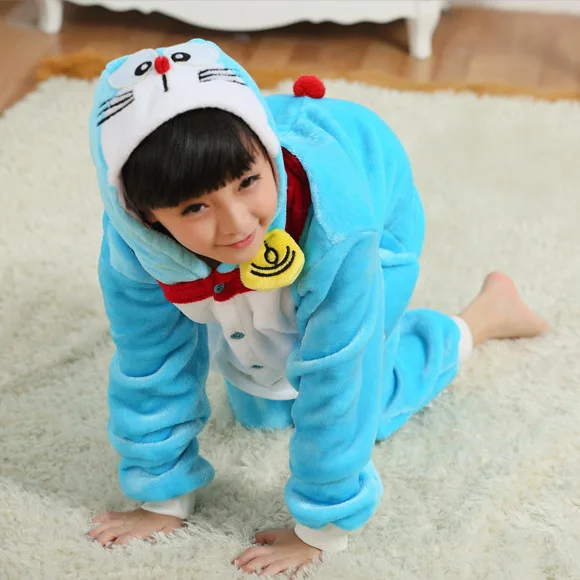 Модная цельная фланелевая пижама; одежда для детей; дизайн одежды в стиле 3 D; модель года - Цвет: Небесно-голубой