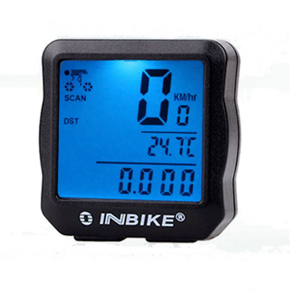Bicycle Computer Wireless Bike Computer Speedometer Digital Odometer Stopwatch Thermometer LCD Backlight Rainproof#py-30