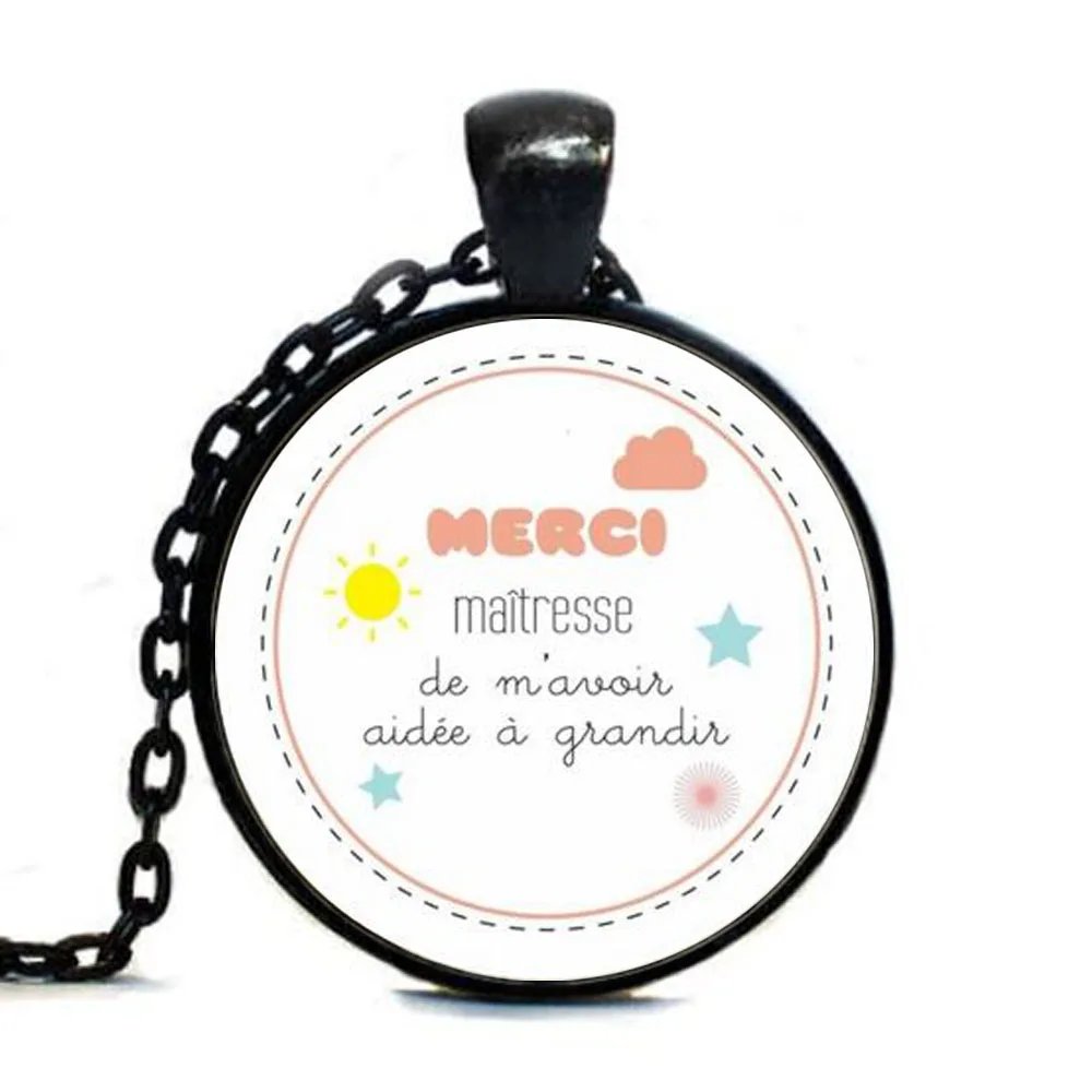 Персонализированная стеклянная купольная бирка merci maitresse maman atsem со стальным