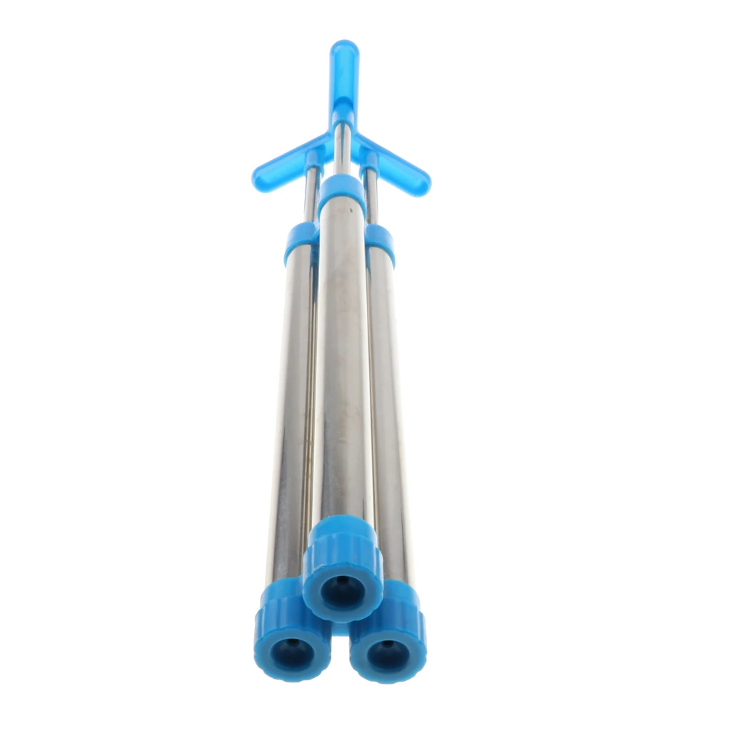 43cm Stainless Steel Water Squirt Pump Action Three-tube Water Soaker Blaster Game Squirter Kid Outdoor Beach Pool Party Toy