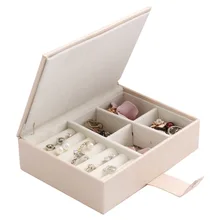 Juelee модная шкатулка из искусственной кожи, магнитная пряжка, двойная коробка для хранения, большая емкость, многофункциональная коробка для хранения, Подарочная коробка для украшений