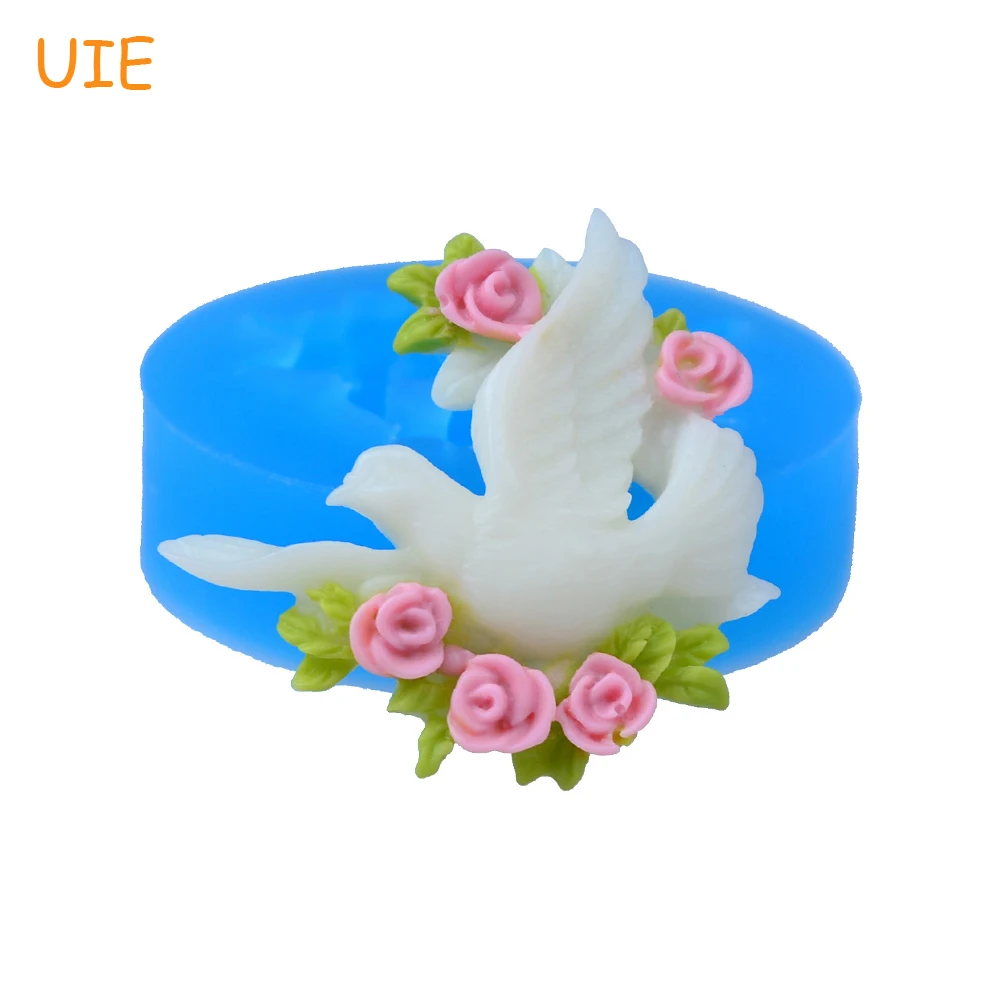 

DYL004U 34.8mm Peace Dove with Flower Silicone Mold - Cake Decoration, Fondant, Cabochon, Cookie Biscuit, DIY Handmade, Resin
