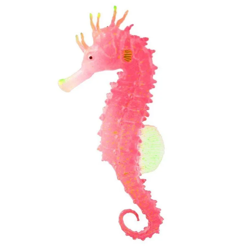 Glowing Effect Artificial Sea Horse Hippocampus Jellyfish Anemone Fish Tank Aquarium Decoration Submarine Underwater Ornament