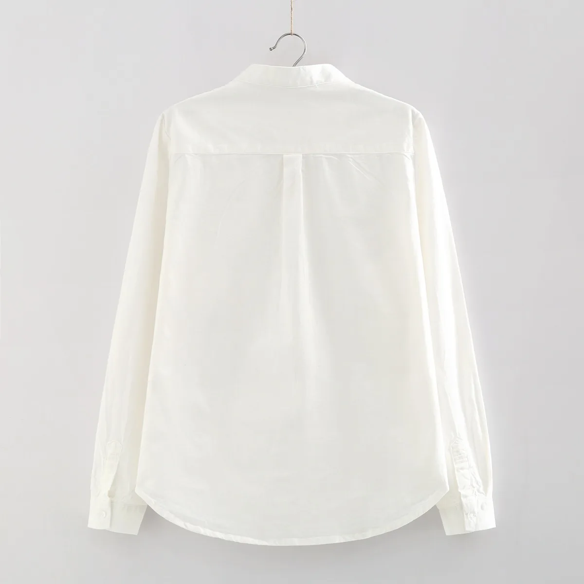 EYM женские простые белые рубашки Осень Новая мода стоячий воротник блузки рубашки женские повседневные свободные рубашки с длинным рукавом блузки