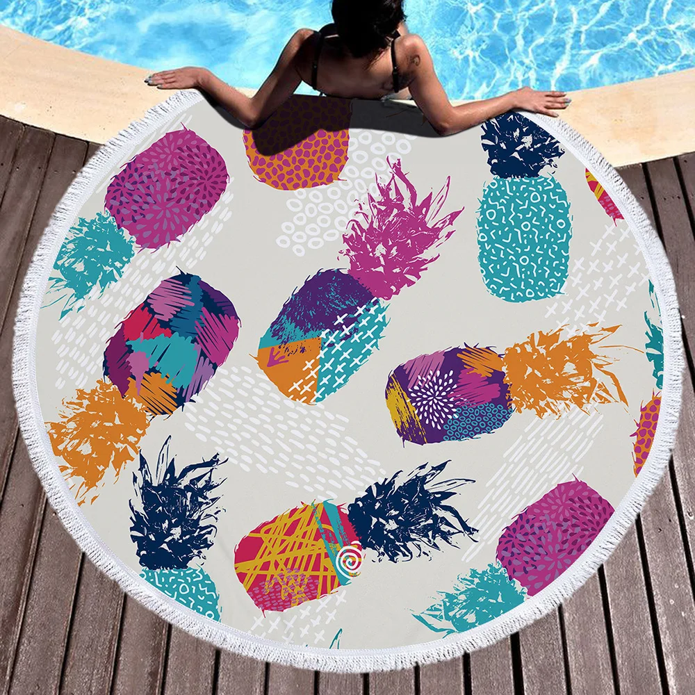 Горячий тропический Фламинго круглый пляжный покрывающий пляжный коврик полотенце шаль йога коврик летний саронг плащ кемпинг коврик