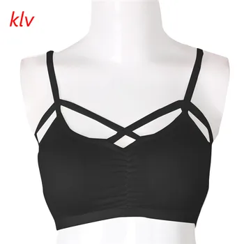 

KLV Sexy women with straps cut harness with comfortable detachable wrapped chest short vest