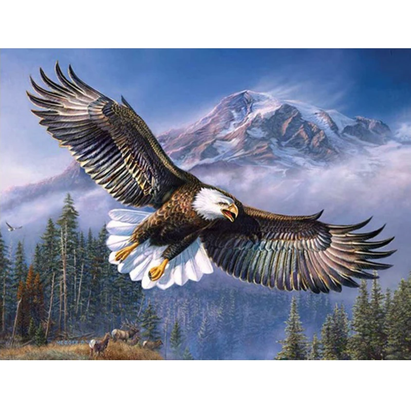 GLymg Diy Diamond Painting Cross Stitch Eagle Bird Animal Diamond Embroidery Full Square Rhinestone Mosaic Decoration Home Decor