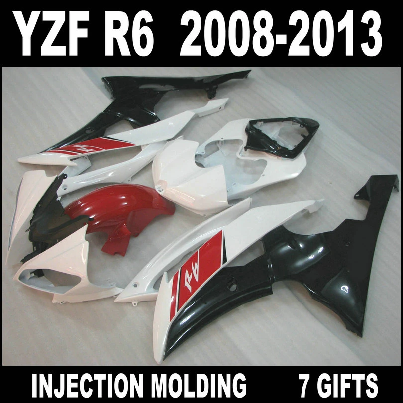 

7 gifts body kit for 2008 - 2013 YAMAHA R6 fairings factory outlet 08 09 10 11 12 13 YZF R6 white red black fairing kits SED74