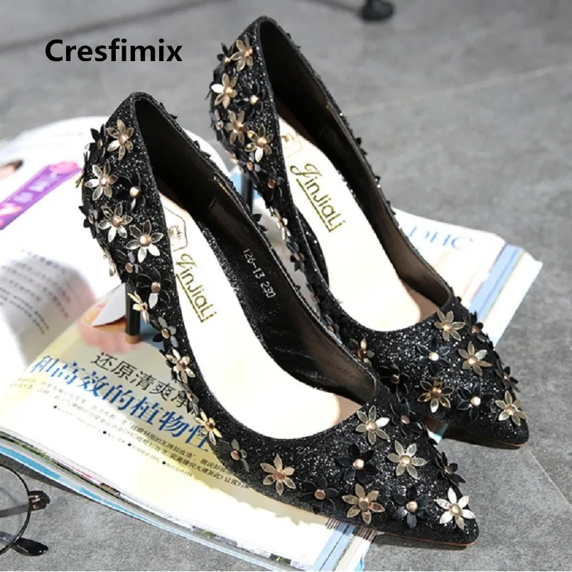 Cresfimix dame talons hauts women sexy party night club black high heel pumps lady casual street flower high heel shoes c2808 Cresfimix dame talons hauts women sexy party night club black high heel pumps lady casual street flower high heel shoes c2808