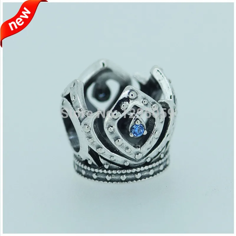 

Genuine pandulaso 925 Sterling-Silver-Jewelry Beads Fits Bracelet Charms Elsa's Elsa Crown Openwork Silver Charm Beads for Women