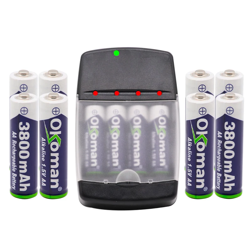 4 20 шт AA 3800mah 1 5 V Щелочная аккумуляторная батарея для легкой электрической