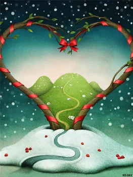 

Christmas Tree Photography Background Backdrop 5X7 Photo Backdrop Snow World for Family Xmas Photos Custom Made for Kids