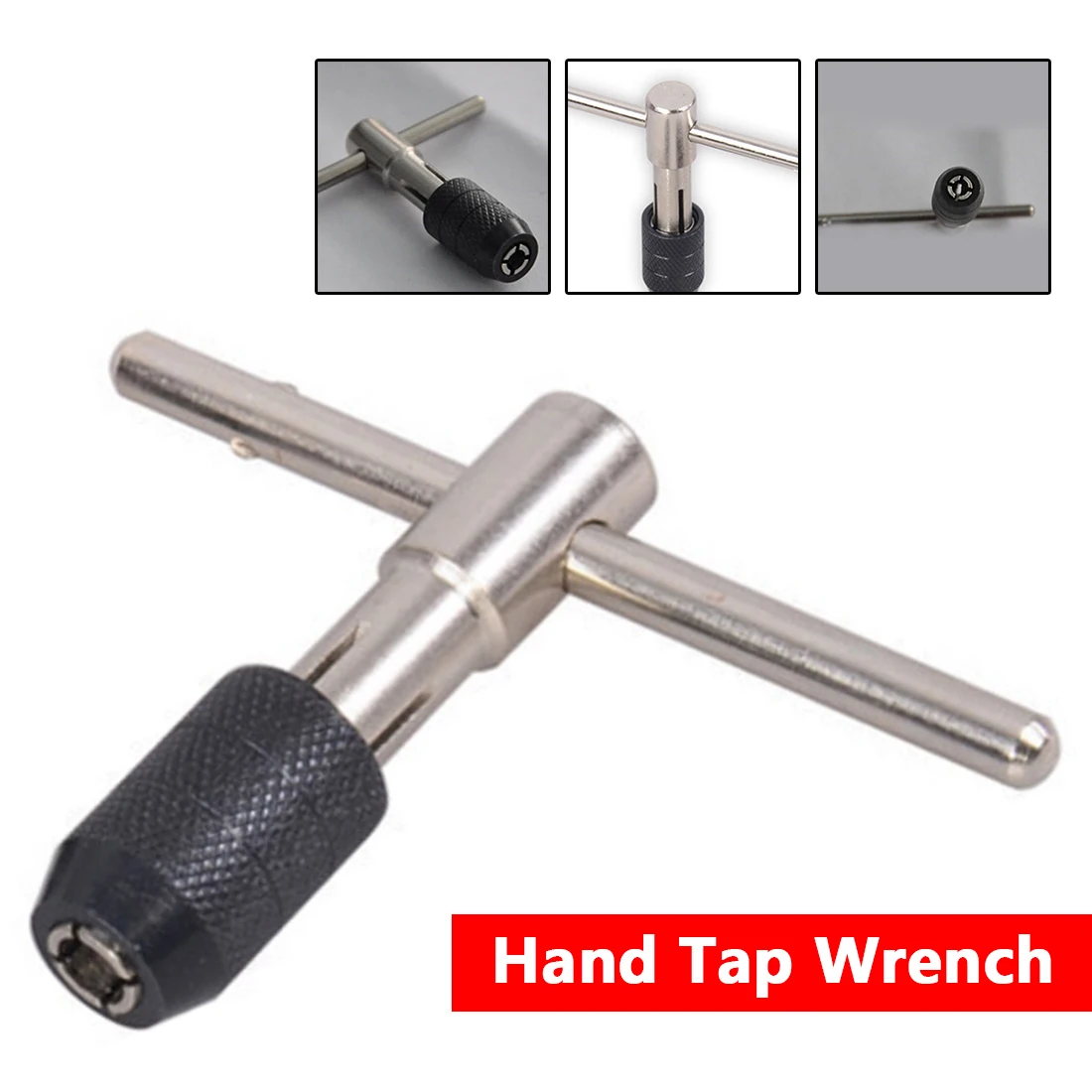 

Adjustable T-Handle Ratchet Tap Wrench with M3-M6(1/8"-1/4") Machine Screw Thread Metric Plug Tap Machinist Hand Tool