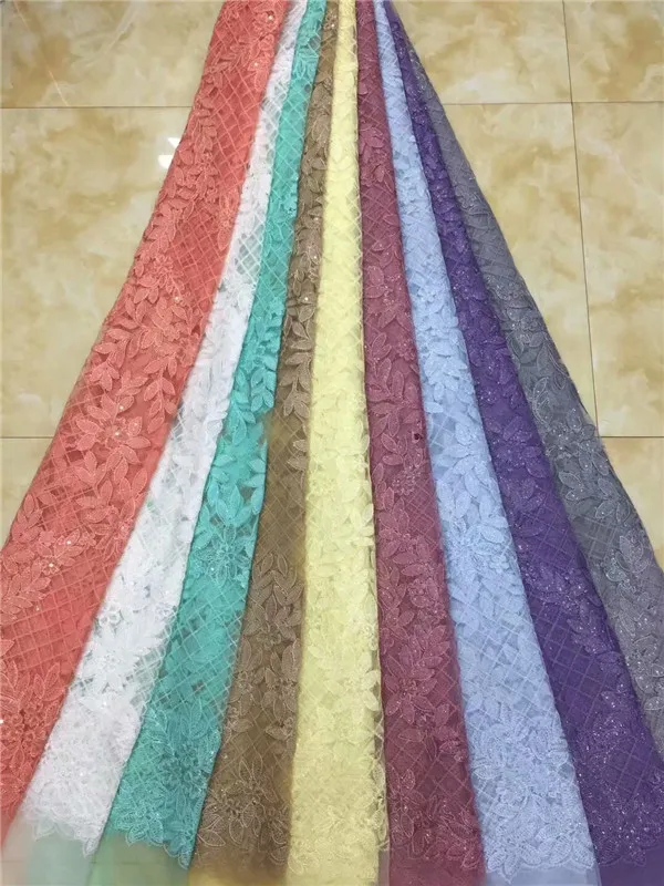 Блестящие сетчатые тюлевые кружева африканские блестки кружевные ткани