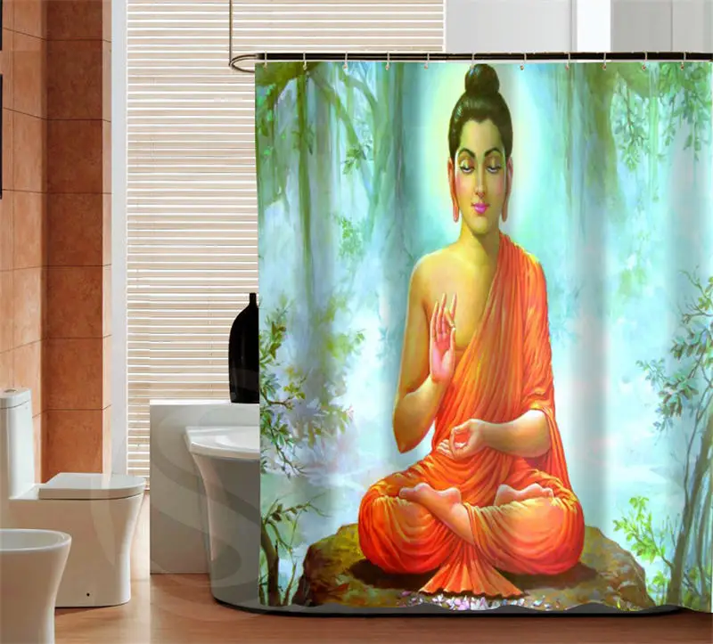 Fashion Buddha custom Shower Curtain high quality Bathroom decor Bath
