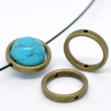 DoreenBeads Бусины Из Цинкового металлического сплава рамки круглые античная бронза(подходит для 14 мм бусины) 18 мм(6/") Диаметр, 5 шт. Новинка