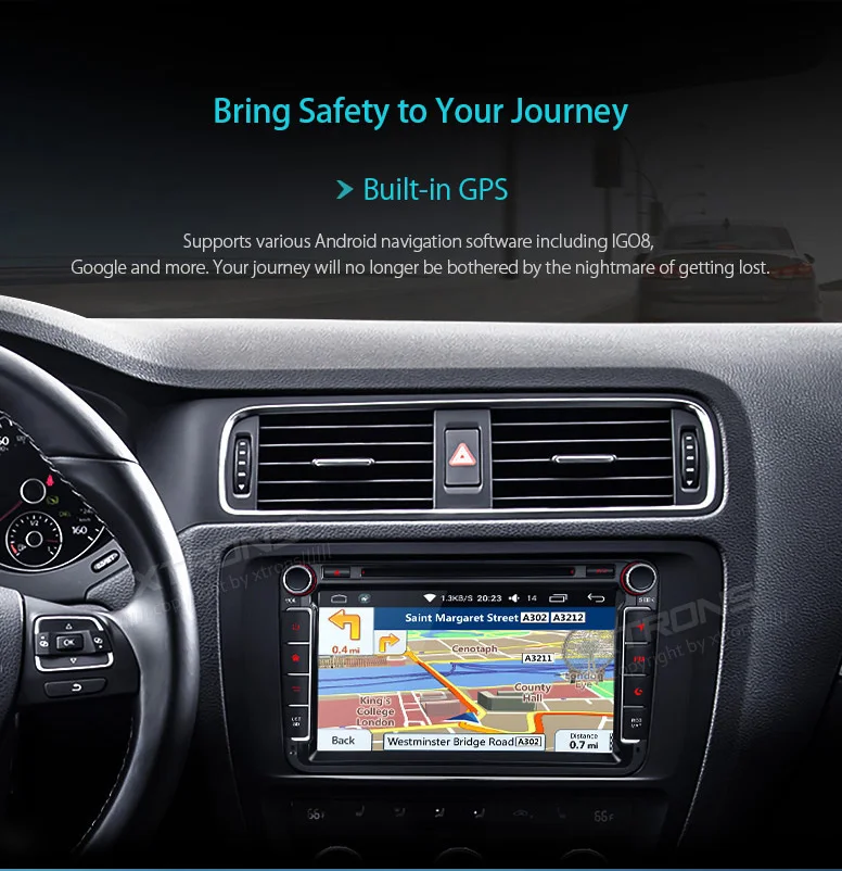 Best XTRONS 7" Android Radio Car DVD Player Stereo GPS Navigation USB for VW Volkswage Vento Sharan Magotan SEAT Leon Mk2 for SKODA 2