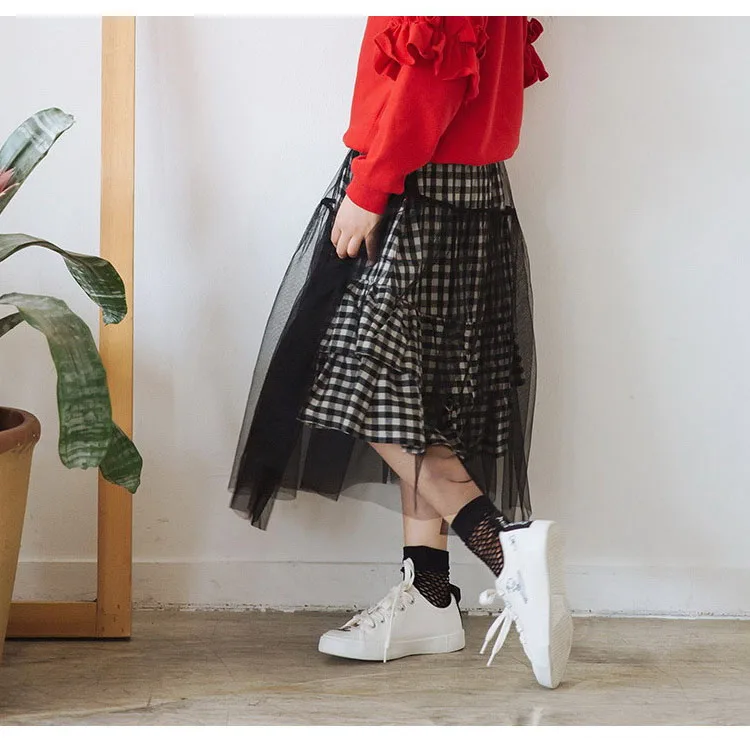 mesh patchwork cotton skirts for girls 12 year baby big girls clothing autumm long skirts for children girls causal kids clothes 4 5 6 7 8 9 10 11 12 13 14 15 years little big girls skirts 2017 girls black skirt (16)