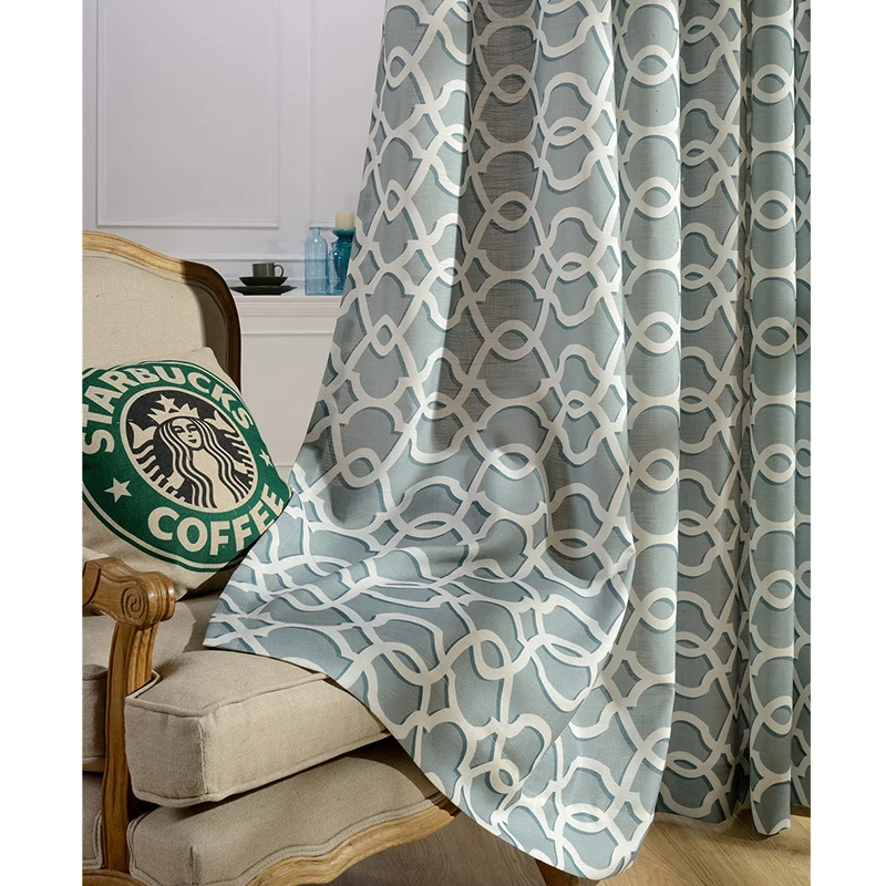 2016 modern style curtain panels 100 polyester curtain withe printed