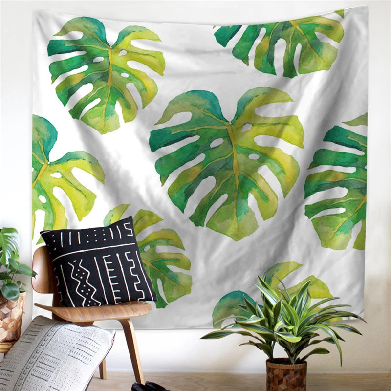 Simple Nordic Style Leaf Printed Wall Tapestry Home Art Hanging Tapestry Bedroom Carpet 1pcs Soft Polyester Livingroom Tapestry Simple Nordic Style Leaf Printed Wall Tapestry Home Art Hanging Tapestry Bedroom Carpet 1pcs Soft Polyester Livingroom Tapestry
