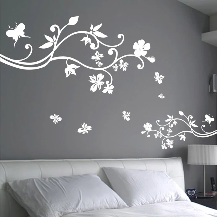 Wholesale and Retail Flowers Large Wall Stickers Plant Flower Wall