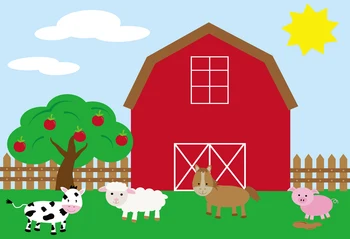 

Cartoon Backdrop for Kids Pictures Farm Puppy Birthday photo booth background XT-6601