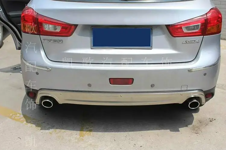 Высококачественная нержавеющая сталь Передняя+ задний бампер защитная накладка для Mitsubishi ASX 2011-2012 Аксессуары для стайлинга автомобилей - Цвет: Лаванда