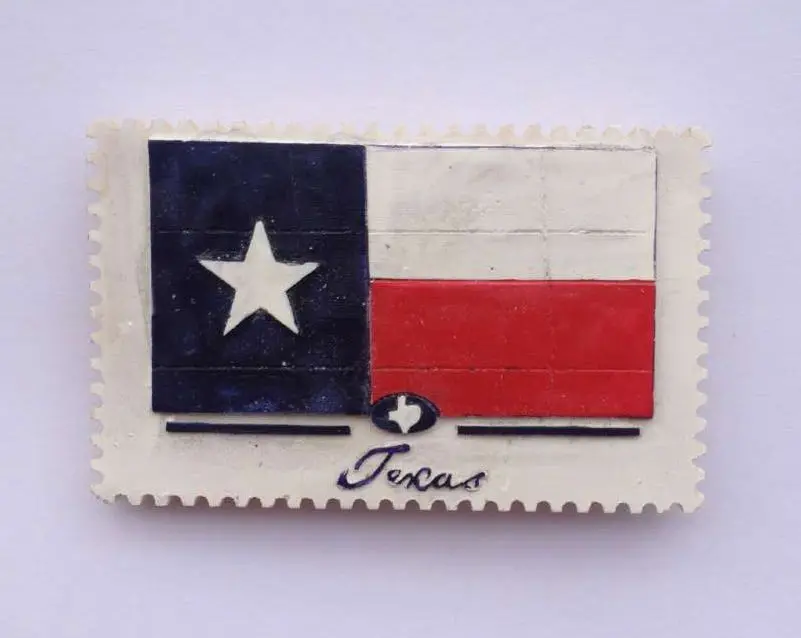 Handmade Painted Texas Flag Resin Fridge World Travel Souvenirs
