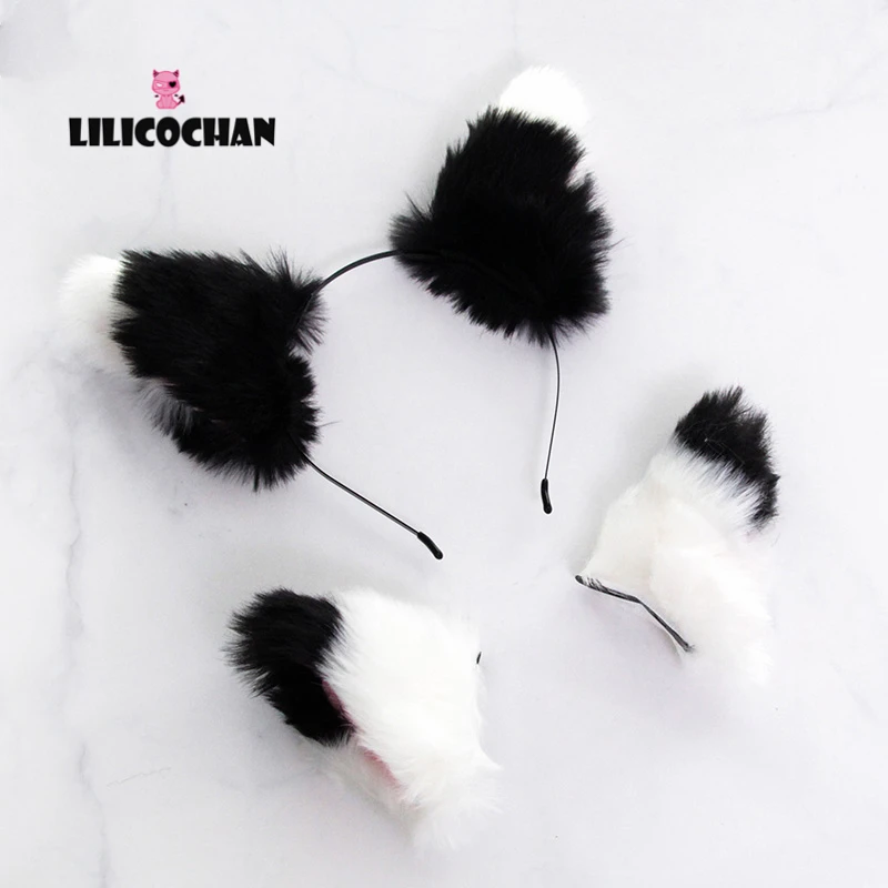 

1 Piece 2019 New Cat Fox Ears Long Fur Hair Headband Anime Cosplay Fox Hair Hoop Plush Fur Hair Clip Party Costume