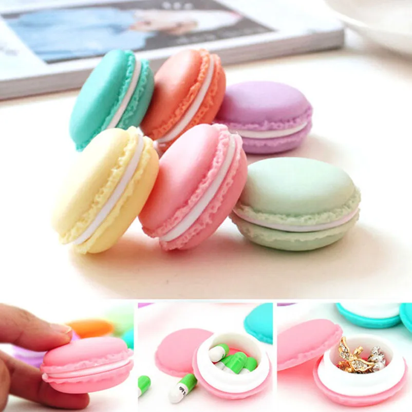 Chic Candy Color Macaron Mini Caja De Almacenamiento Caja de Joyería Caso de la píldora Cumpleaños Mc Fo 