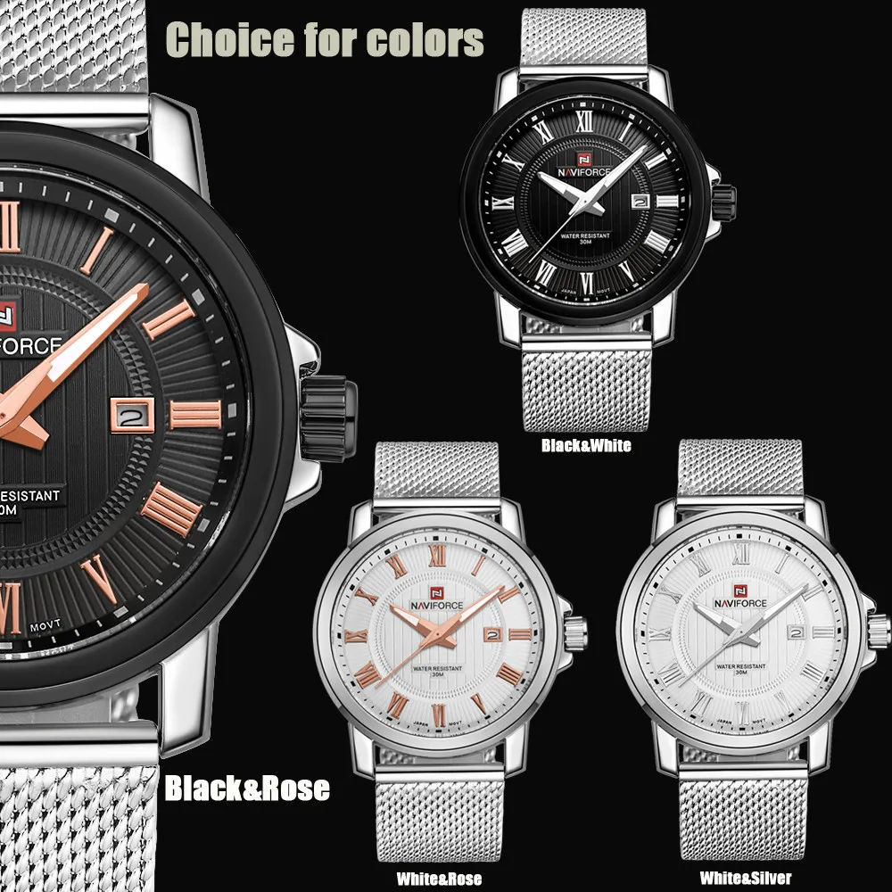 Ceny NAVIFORCE Top luksusowa marka kobiety zegarek tylne światło ręce moda biznesowa Casual Ladies zegarki kwarcowe wodoodporny Montre Femme