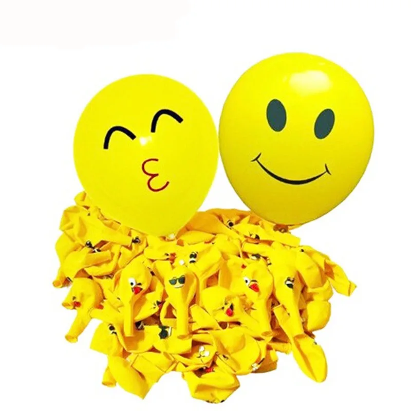 10pcs 12inch Smile Kiss Emoji Latex Balloons Kid 1st Birthday
