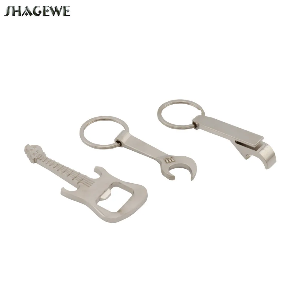 

Hot Sale Gift Zinc Alloy Beer Bottle Opener Keychain Keyring Key Chain Silver Color
