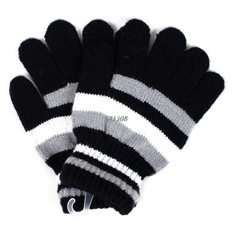 Детские Волшебные эластичные варежки для мальчиков и девочек; вязаные перчатки; зимние теплые перчатки