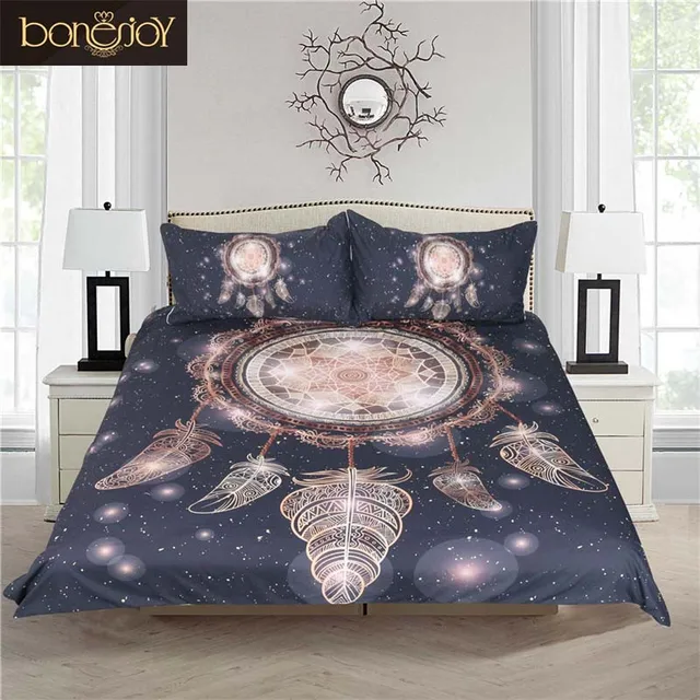 bonenjoy dream catcher bedding galaxy duvet cover sets black and white queen size sheet set