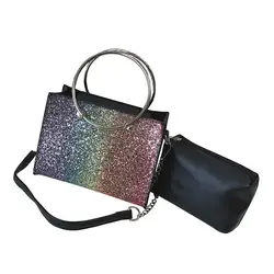 2 шт. обувь для девочек для женщин сумка ретро женский Bling блёстки Crossbody Сумочка Наивысшее качество Bolsas Feminina Sac основной