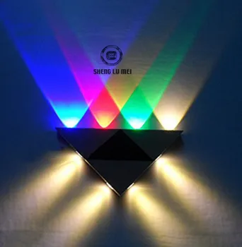 

Modern multi-color (8*1w) Triangle Designed LED Wall Sconce Lighting Indoor Light Fixture Bulb Lamp High Power for KTV hotel
