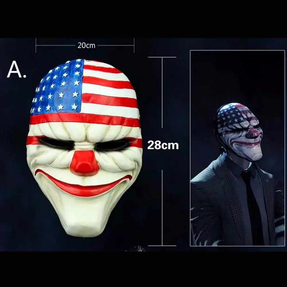 ANGRLY Payday 2 маска Джокер Payday2 Вечерние Маски грабежи Даллас/Волк/цепи/Hoxton вечерние Косплей Хэллоуин ужас маскарад маска