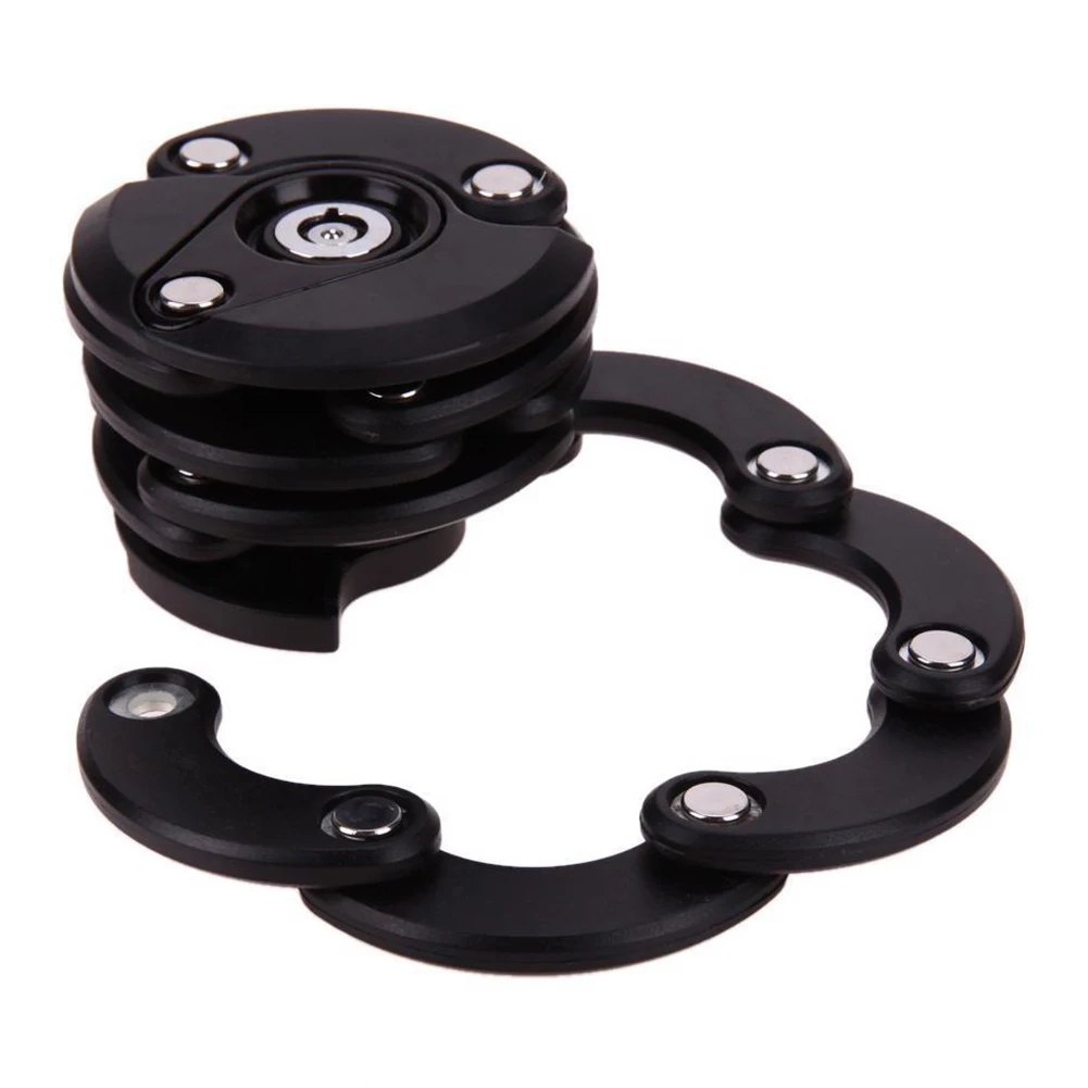 

Bike Cycling High Security Lock Chain Mini Bicycle Anti Theft Folding 3 Keys