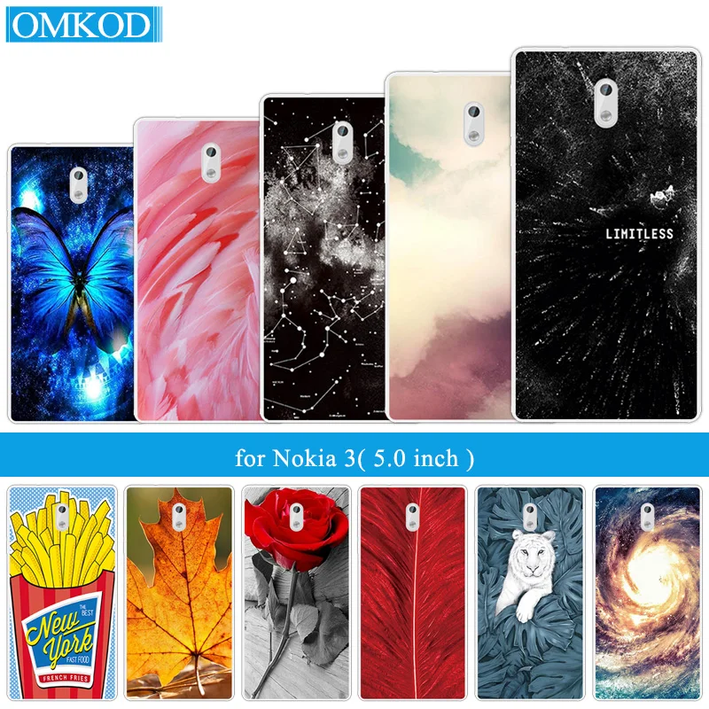 Phone Case for Nokia 3 Plumage Back Cover Nokia3 Ultrathin Soft Silicon Clear Protector Shell Three Luxury TPU | Мобильные телефоны