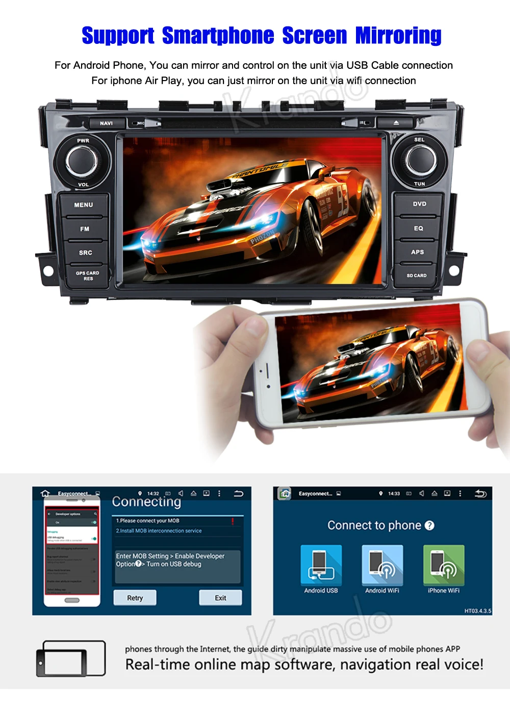 Sale Krando Android 8.0 8" car DVD player with gps for Nissan Teana Altima 2013+ multimedia navigation system WIFI 4G 8