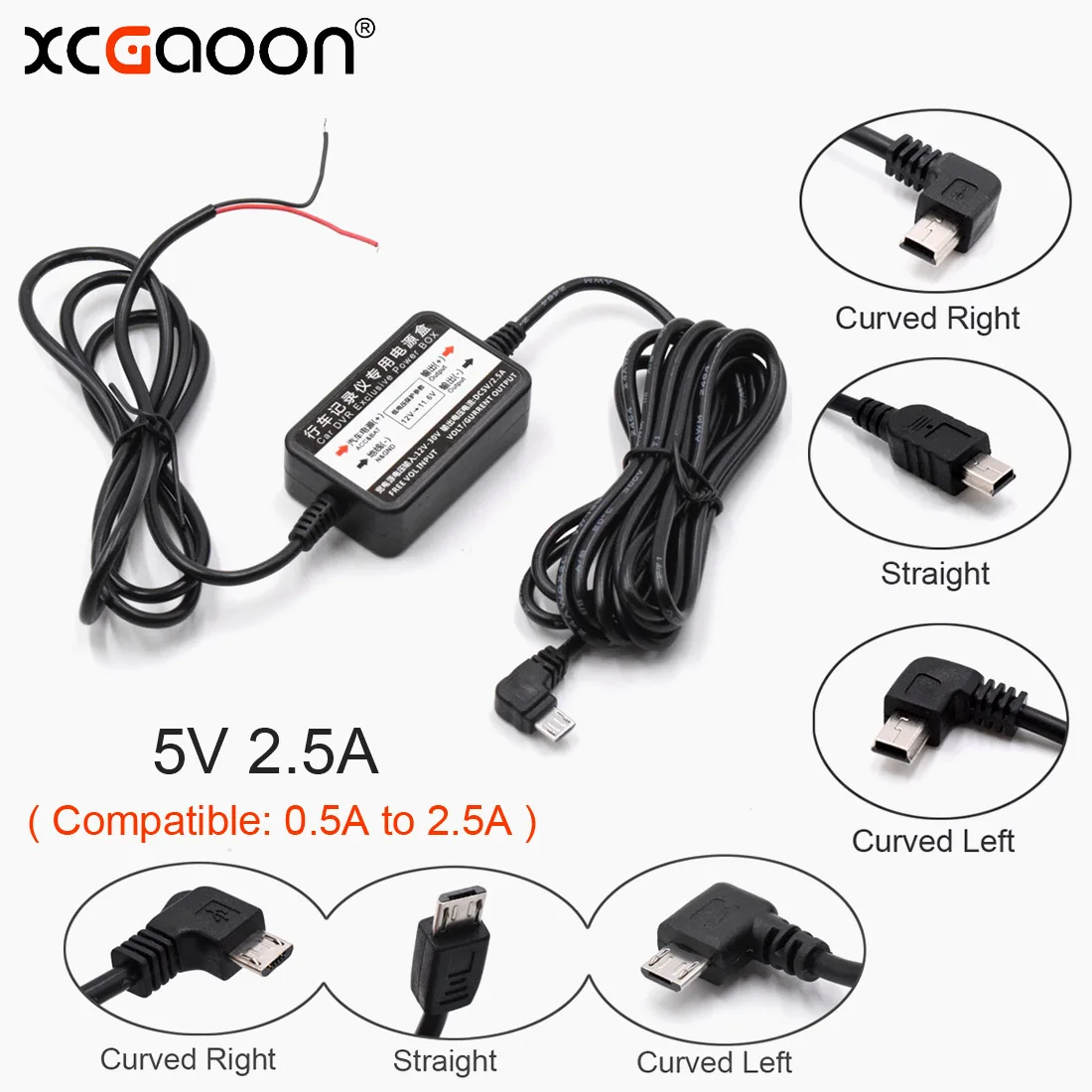 XCGaoon 10 шт. автомобиля DC преобразователь модуль вход 12 В 24 Выход 5 в 2.5A с mini USB/Micro USB кабель Низкая напряжение защиты