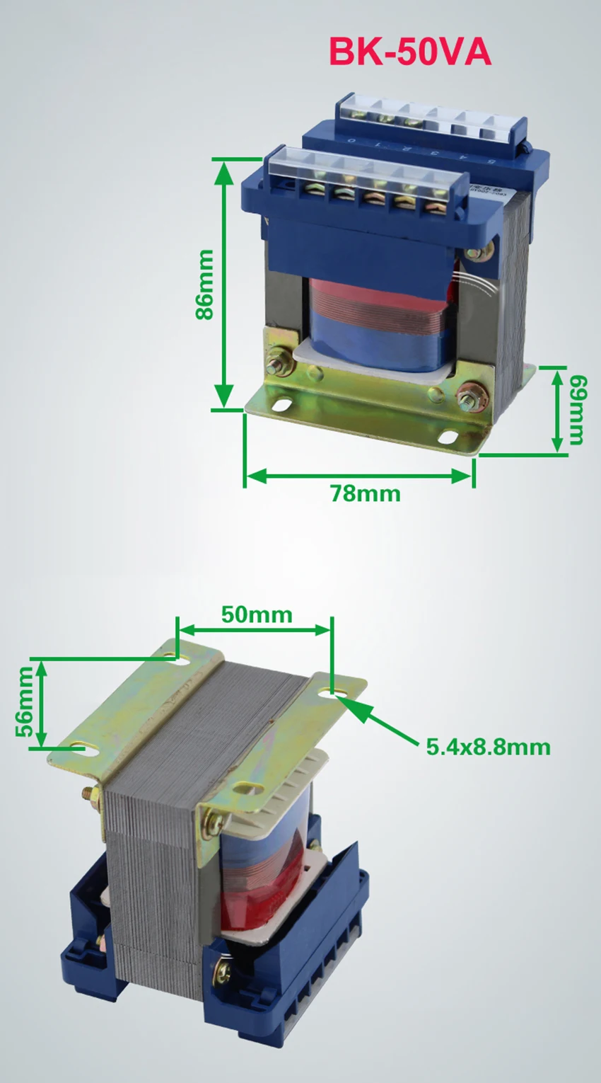 Полный медный провод BK-50VA изоляции трансформаторная развязка управления Вход 380/220VAC Выход 6,3/12/24/36VAC можно настроить напряжение