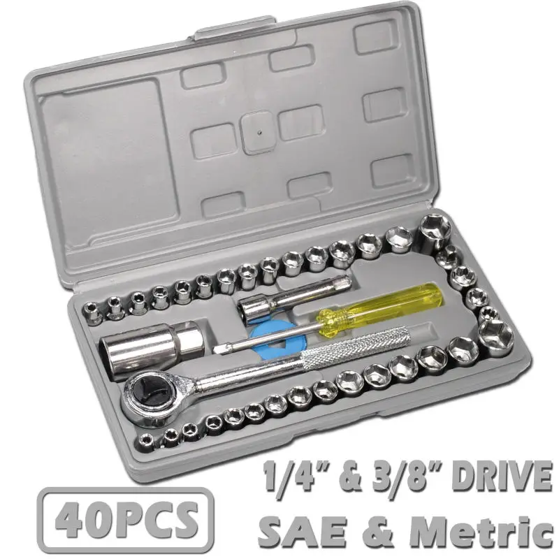 40 PIECE SOCKETS SET 1 4 3 8 DRIVE SAE METRIC SOCKET SET DIY 40-piece-sockets-set-1-4-3-8-drive-sae-metric-socket-set-diy