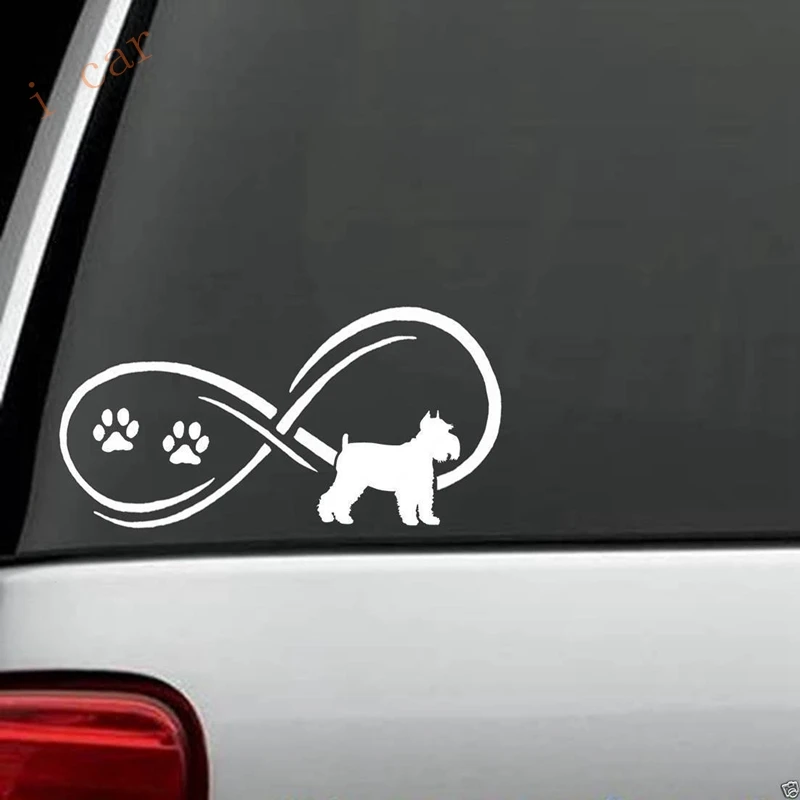 I Love Schnauzer Dog Sticker Car Bumper Window Laptop Door Wall Vinyl Decal