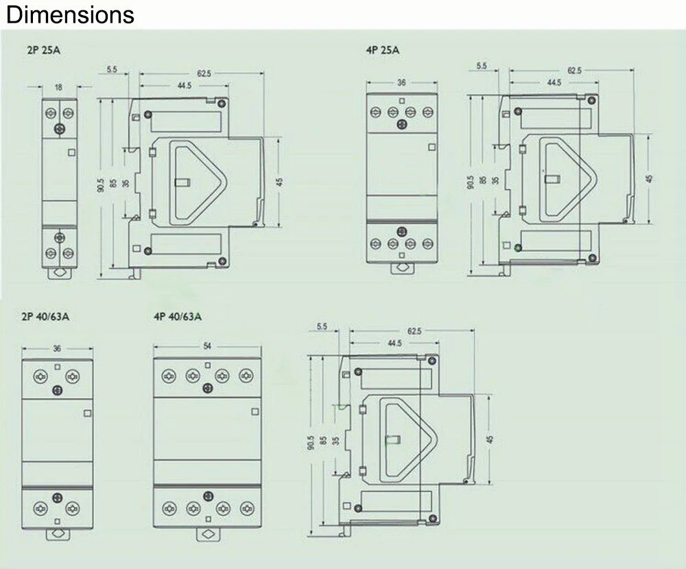 CT1-63 Американская классификация проводов 2р 32A 40A 63A 220 V/230 V 50/60HZ Din rail бытовой ac Контактор В соответствии с стандартом 2NO бытовой Соединительный модуль auxiliar de partida