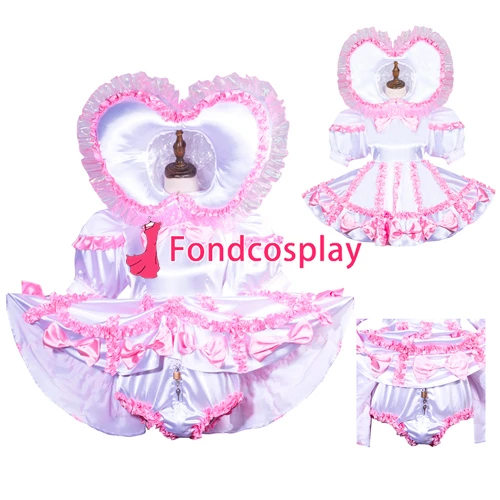 

Sissy maid satin dress lockable Uniform cosplay costume Tailor-made[G3759]