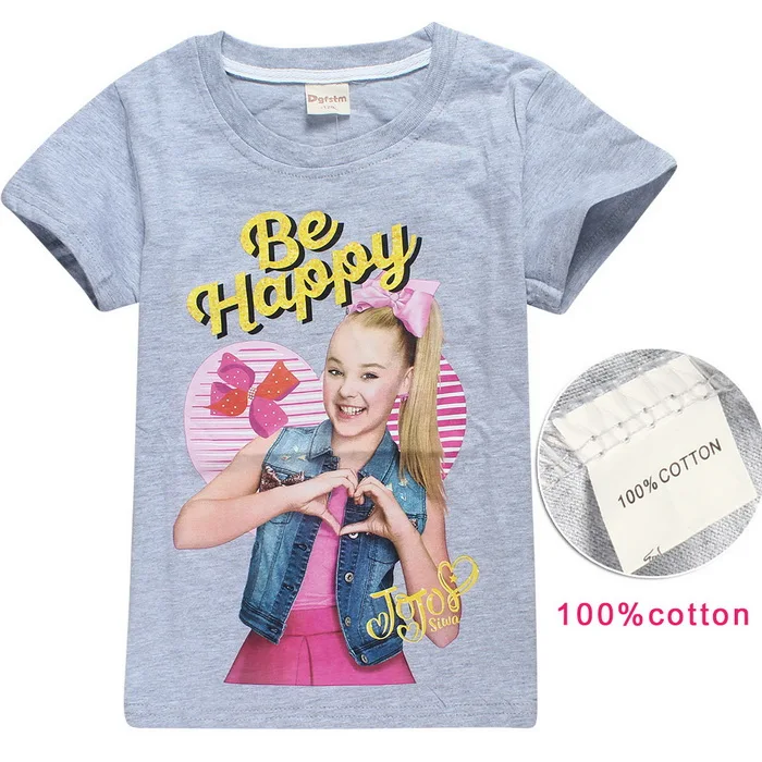 Новинка года; детская летняя футболка одежда для мальчиков и девочек одежда jojo siwa футболка с короткими рукавами Детская Хлопковая футболка с рисунком футболки - Цвет: style 8