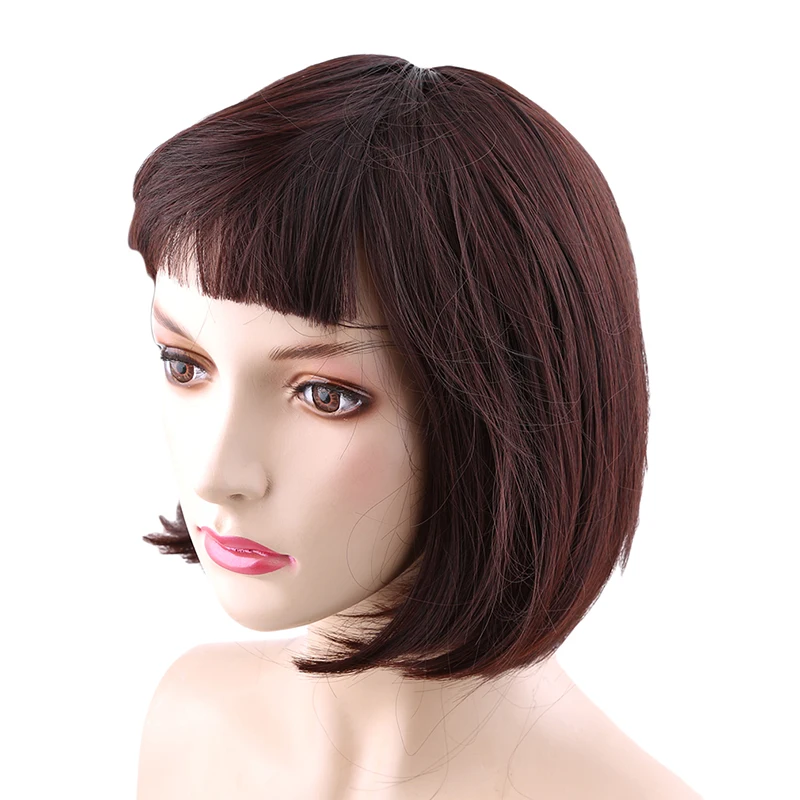 

2018 Newest Wig Matte Silk Mushroom Head Student Style Pear Flower Straight Short Hair BOBO Style Wigs