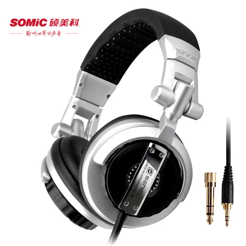  Foldable Pro Monitor Music Hifi Headphones Somic ST-80 Super Bass Noise-Isolating DJ Headset Without Mic Stereo Headphone 